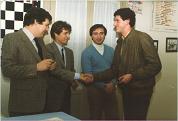 Da sinistra, Silvano Donadel, il maestro Stefano Mosca, il maestro Sergio Simoli